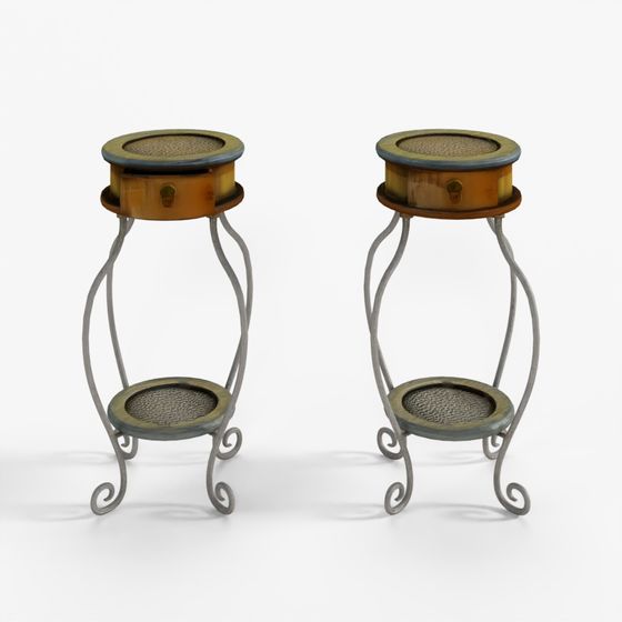 Antique Vase Stand 3D Asset