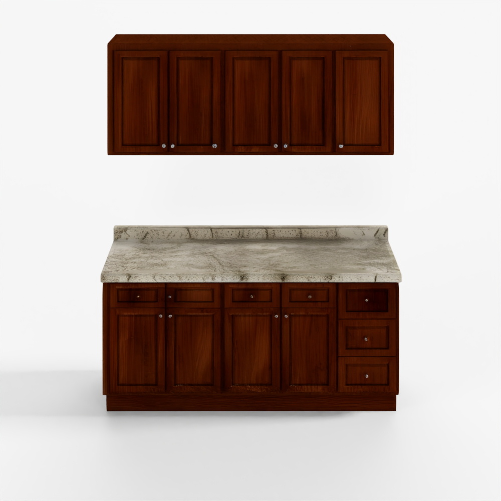 Low Poly Kitchen Cabinet 3D Asset