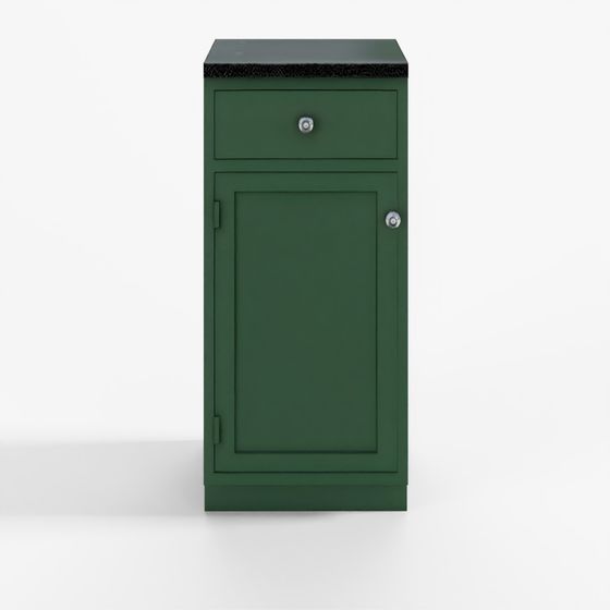 Small Green Cottage Kitchen Cabinet 3D