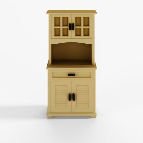 Tall Kitchen Cabinet with Functional Door and Shelves