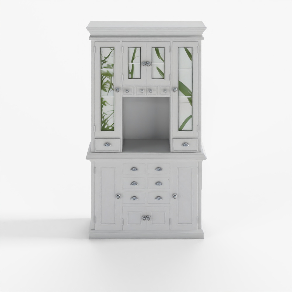 White Wooden Kitchen Cabinet 3D Model