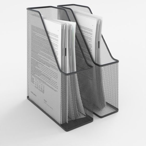 Contemporary Low-Polygon Metal File Rack 3D model