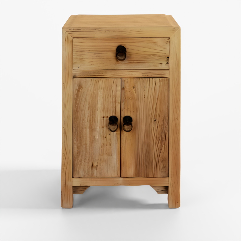 INDIGO Bedside Cabinet with Drawer Made from Bleached Wood