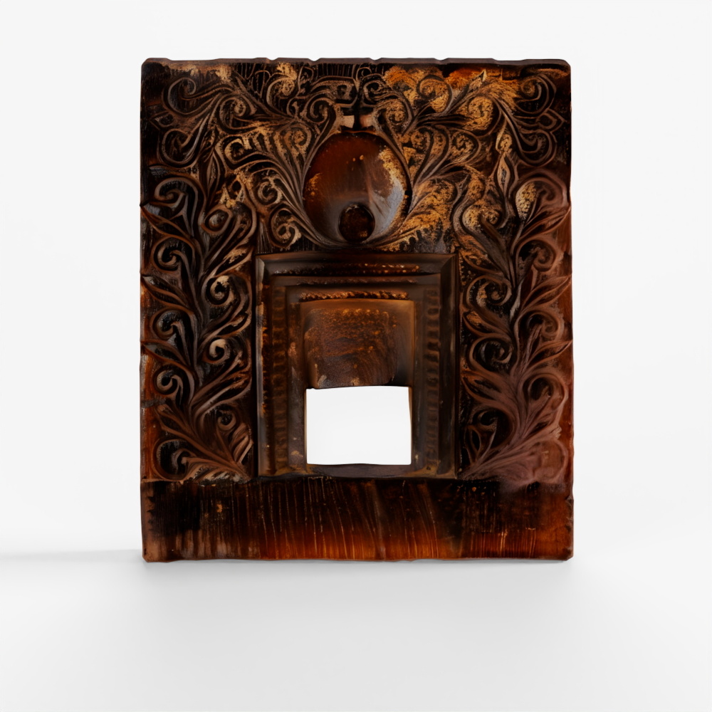 INDIGO Carved Tribal Votive Panel From Andhra Pradesh