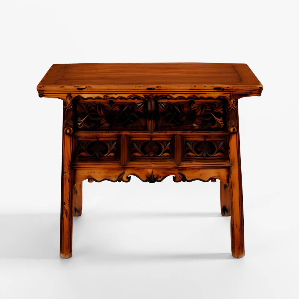 INDIGO Carved Coffer Table From Shanxi - 19th Century
