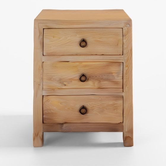 INDIGO 3 Drawer Bedside Cabinet Made From Old Elm