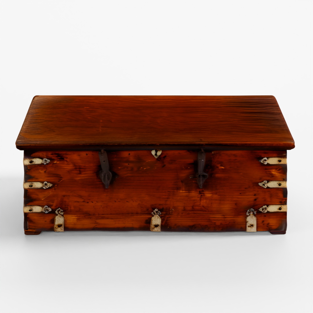 INDIGO Brass Bound Military Chest From Gujarat - 1