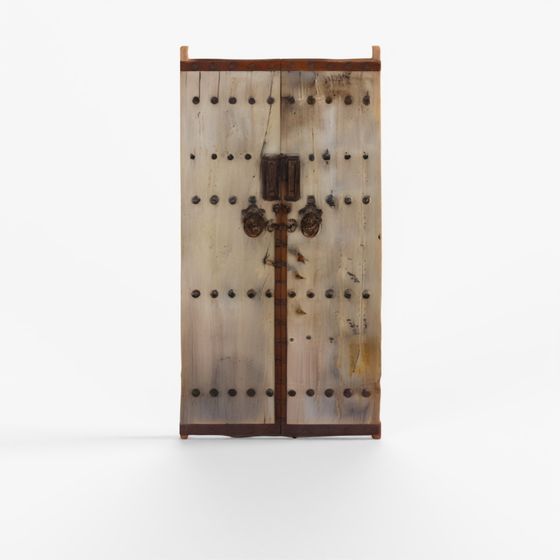 INDIGO Bleached Elm Doors From Shanxi - 19th Century