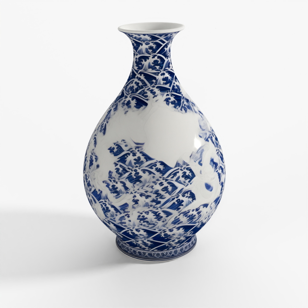 INDIGO Blue & White Porcelain Yuhuchunping Vase