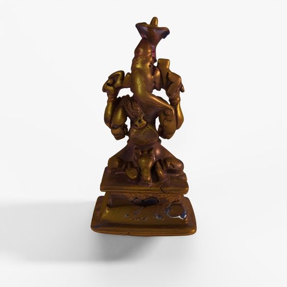 INDIGO Bronze Ganesha Statue from Deccan - 18th Century