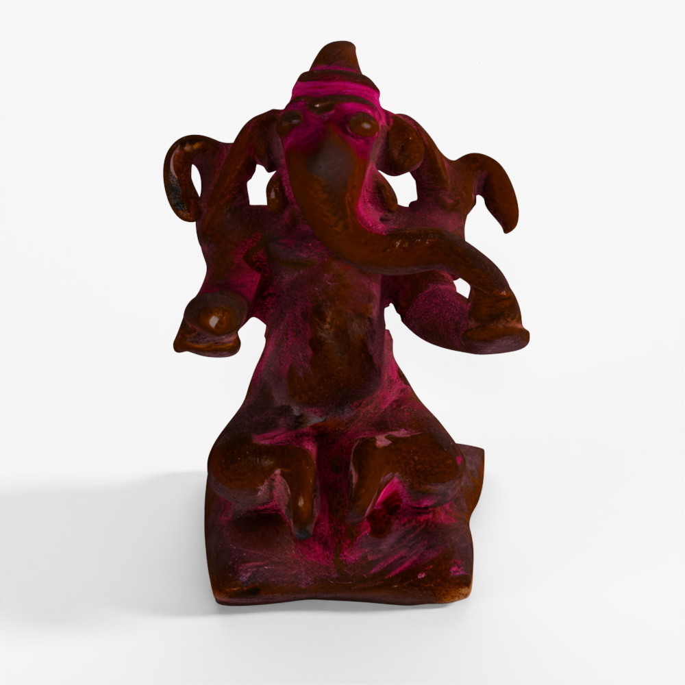 Miniature Votive en Laiton Ganesh INDIGO - 18ème Siècle