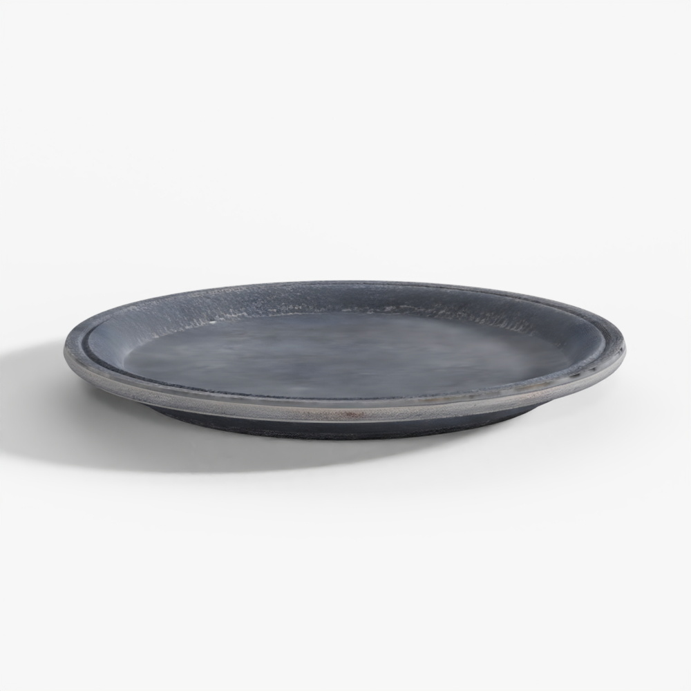 INDIGO Black Marble Round Plate