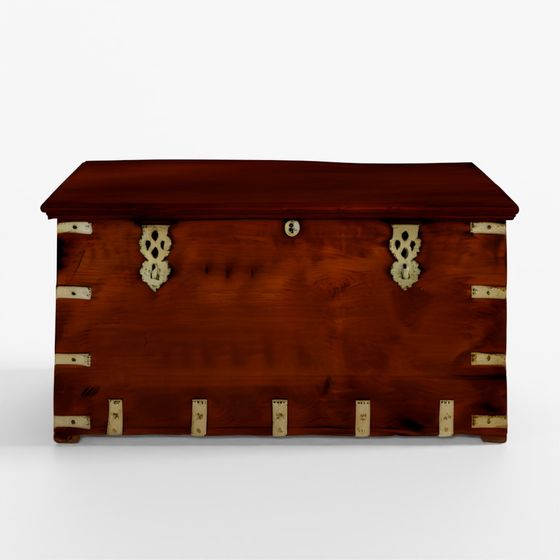 INDIGO Brass Bound Teak Military Chest - 18th Century