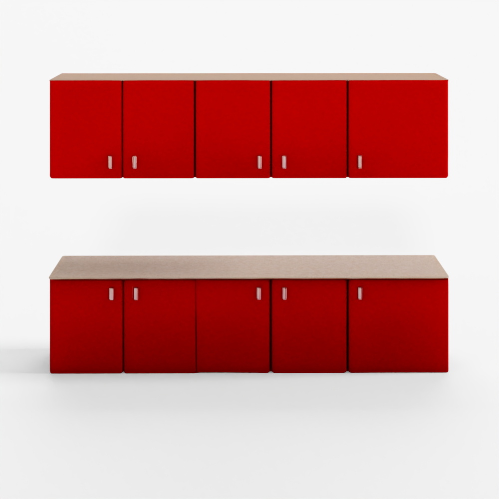 VR-AR Ready PBR Kitchen Cabinet 3D Model