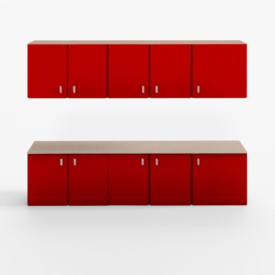 VR-AR Ready PBR Kitchen Cabinet 3D Model