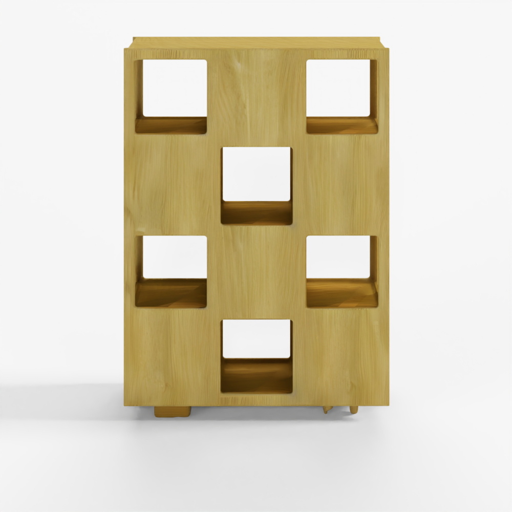 Light Wood Block Shelf 3D