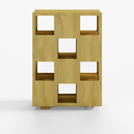 Light Wood Block Shelf 3D