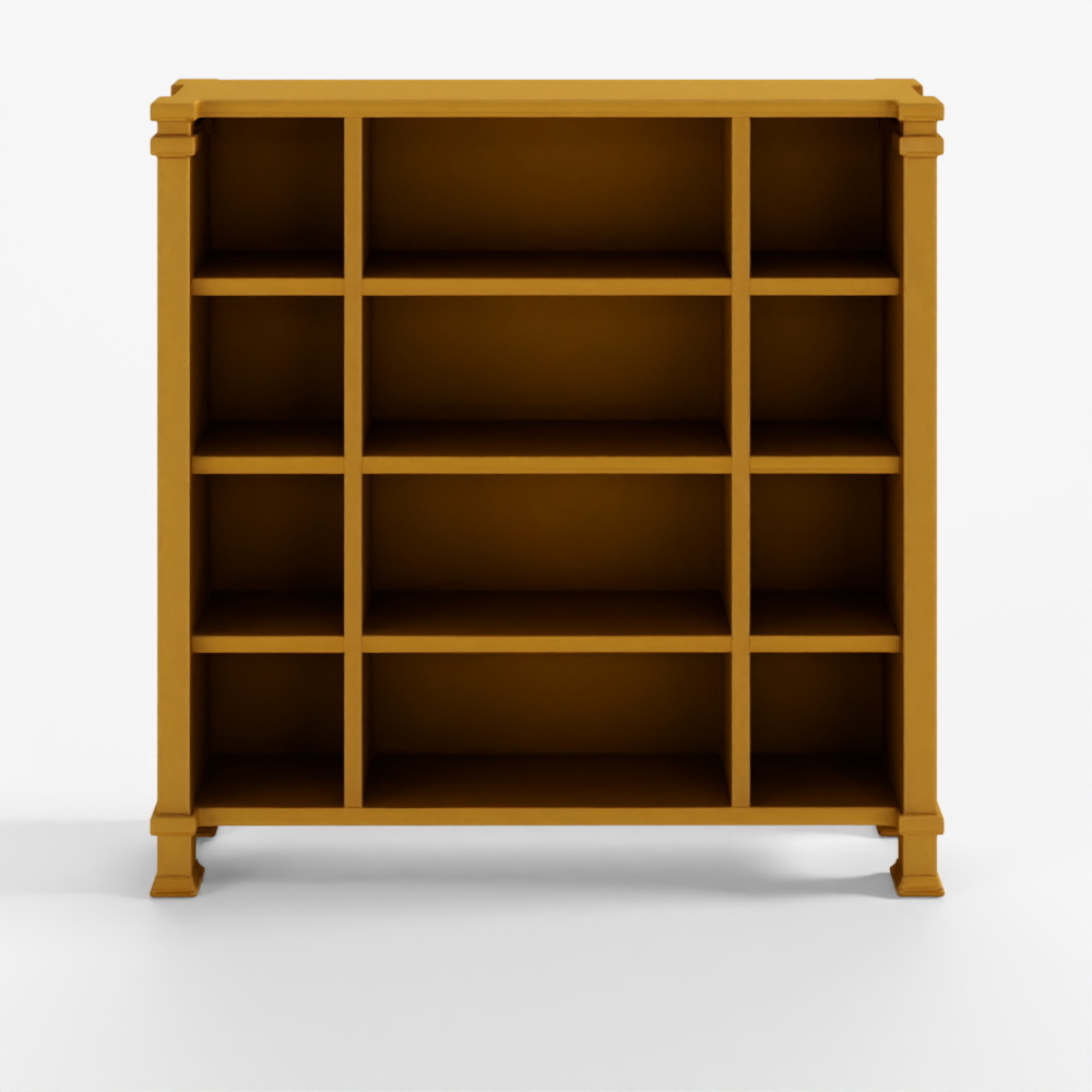 Wooden Oak Bookshelf 3D Model