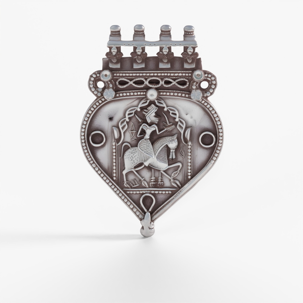 INDIGO Tribal Silver Bhumiya Raj Amulet - 19th Cen