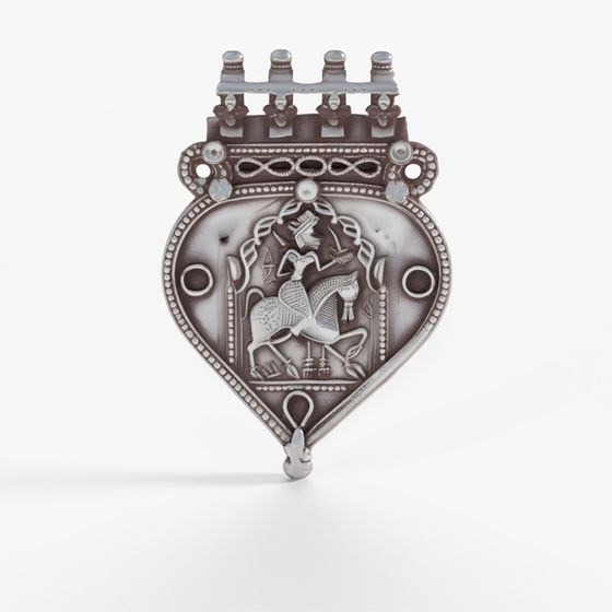 INDIGO Tribal Silver Bhumiya Raj Amulet - 19th Century