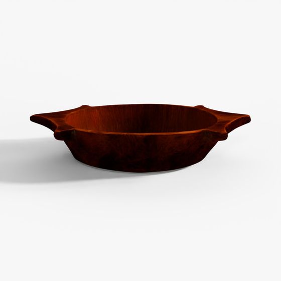 INDIGO Teak Turtle Parath Bowl From Rajasthan - 19th Century