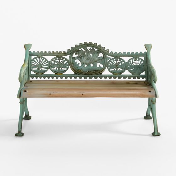 INDIGO Verdigris Cast Iron Outdoor Dog Bench
