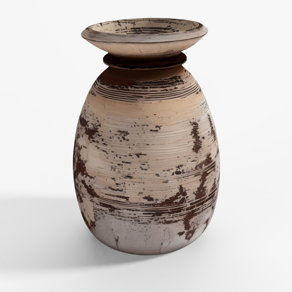 INDIGO Vintage Painted Pot From Kullu - 1950s