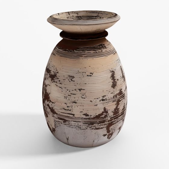 INDIGO Vintage Painted Pot from Kullu - 1950s