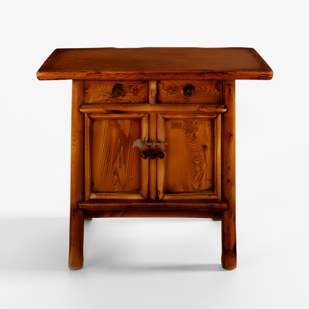 Locust Wood Cabinet From Gansu Province - 19th Cen