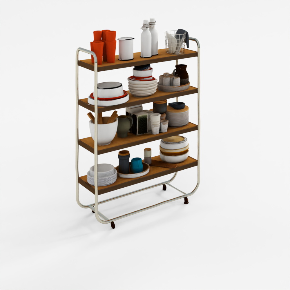 PBR Kitchen Set Interior 3D Model