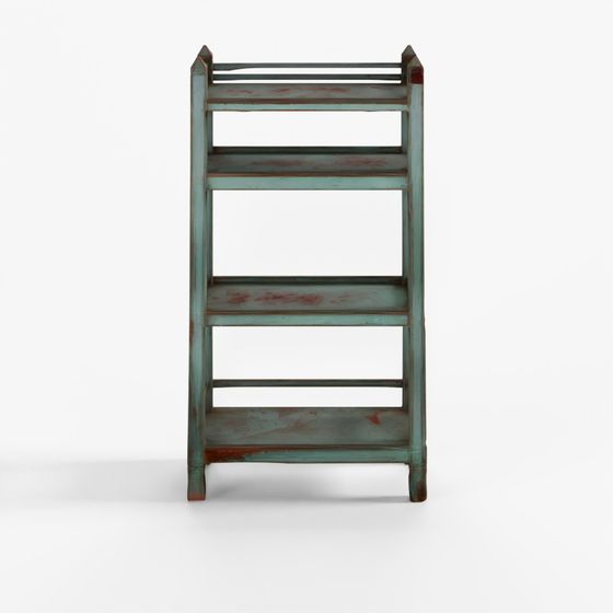 INDIGO Vintage Green Painted Indian Teak Shelf - For Home