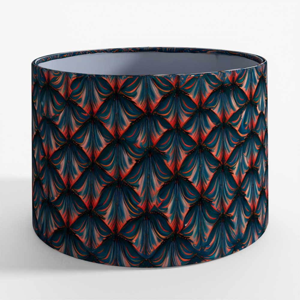 INDIGO Teal Mumbai Deco Velvet Drum Shade