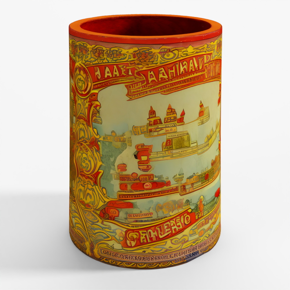 インディゴヴィンテージ鉛筆筒 - インド菓子箱