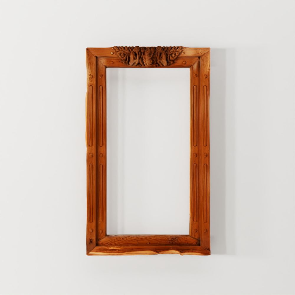 इंडिगो नक्काशीदार टीक खिड़की दर्पण आंध्र प्रदेश से