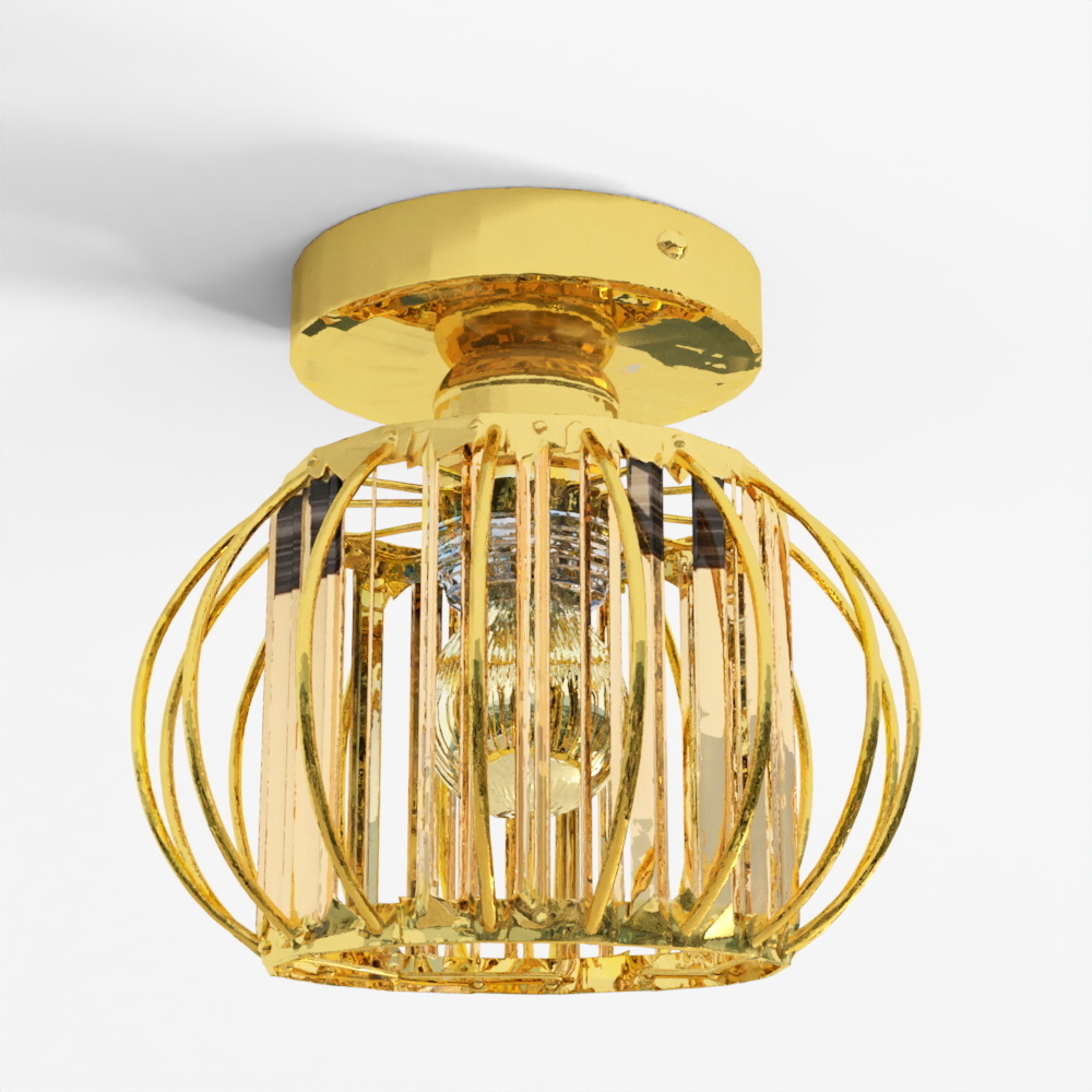 Golden Ceiling Lamp 3D Model
