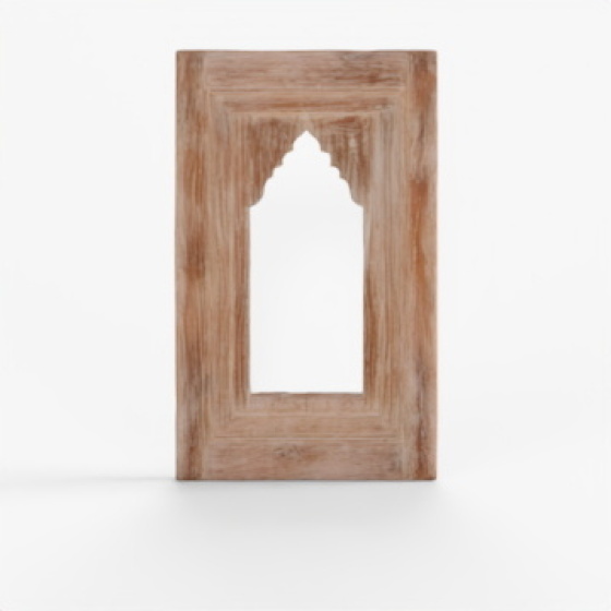 인디고 오래된 티크 패널로 만든 미흐랍 거울