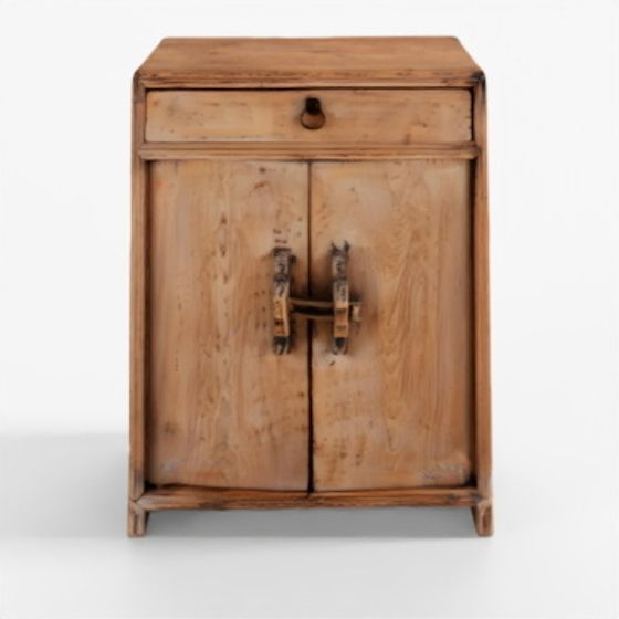 インディゴ 東北地方の中国製ベッドサイドキャビネット - 約1900年
