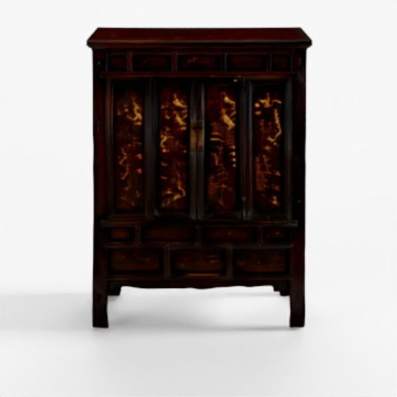 インディゴ 中国の黒漆婚礼キャビネット