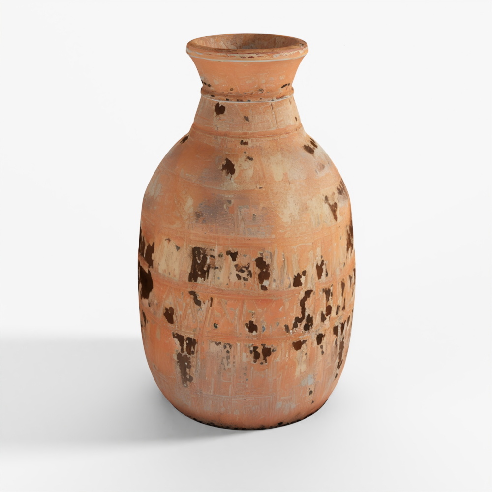 INDIGO Vintage Painted Wood Pot From Kullu