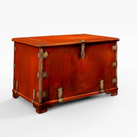 INDIGO Rote Lack-Kamfertruhe aus Kanton - 18. Jh.