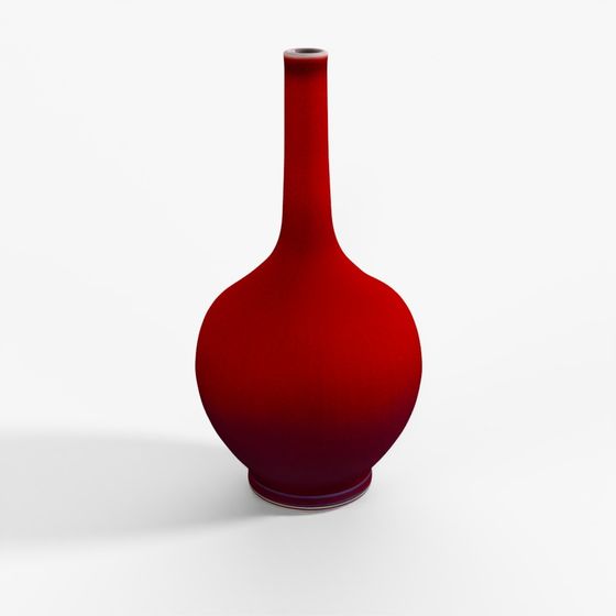 INDIGO Sang De Boeuf Glaze Porcelain Slender Neck Vase