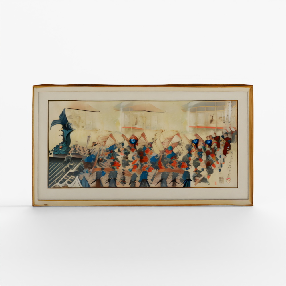 INDIGO 'Umbrella Give Away' Original Woodblock Print