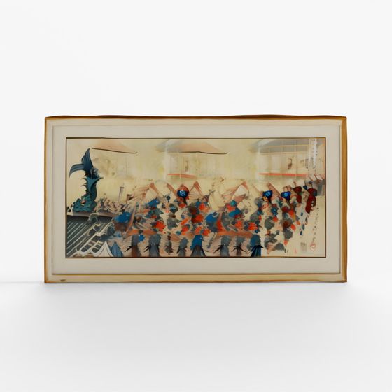 INDIGO 'Umbrella Give Away' Original Woodblock Print