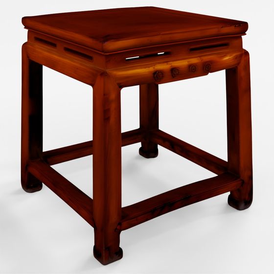 INDIGO Roter Ulmen Quadratischer Beistelltisch aus Jiangsu - 19. Jahrhundert