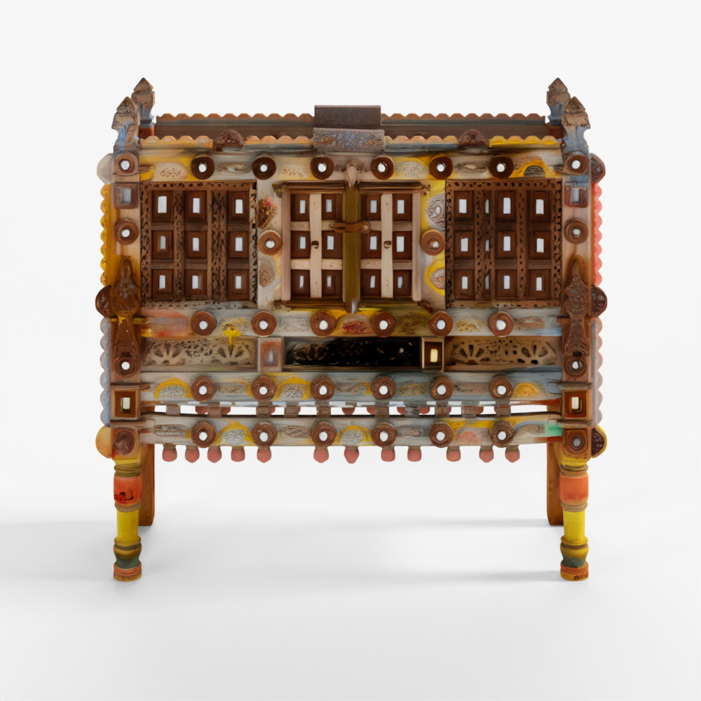 INDIGO Teak Rubari Damchiya Dowry Chest From Kutch