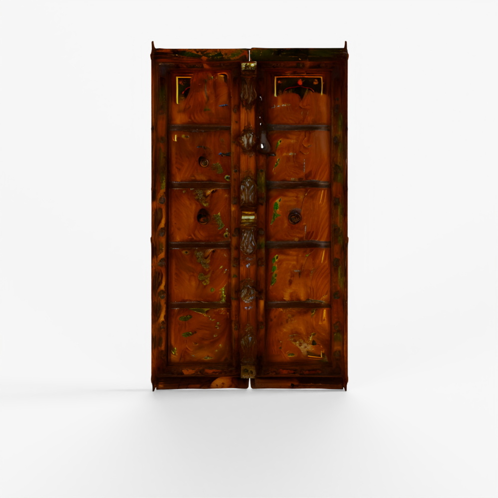 INDIGO Painted Window Shutter From Bikaner - 19th Century