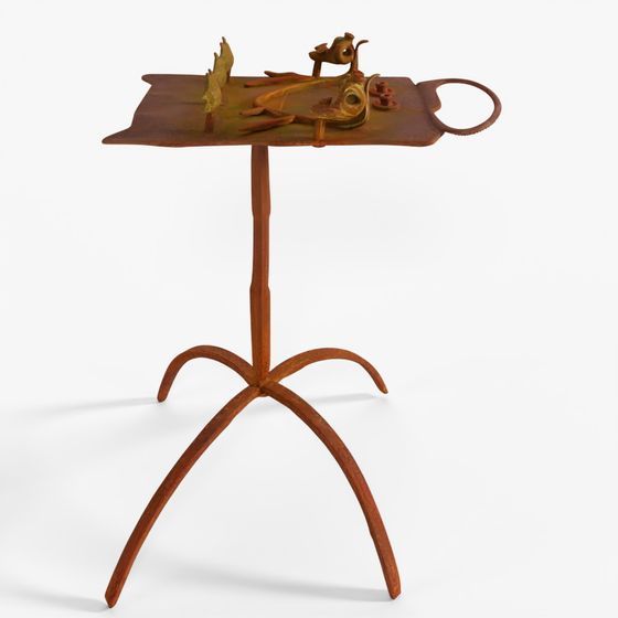 INDIGO Wrought Iron Opium Retort From Rajasthan -