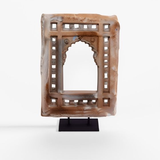 INDIGO Stone Window Panel From Dungarpur - 18th Ce