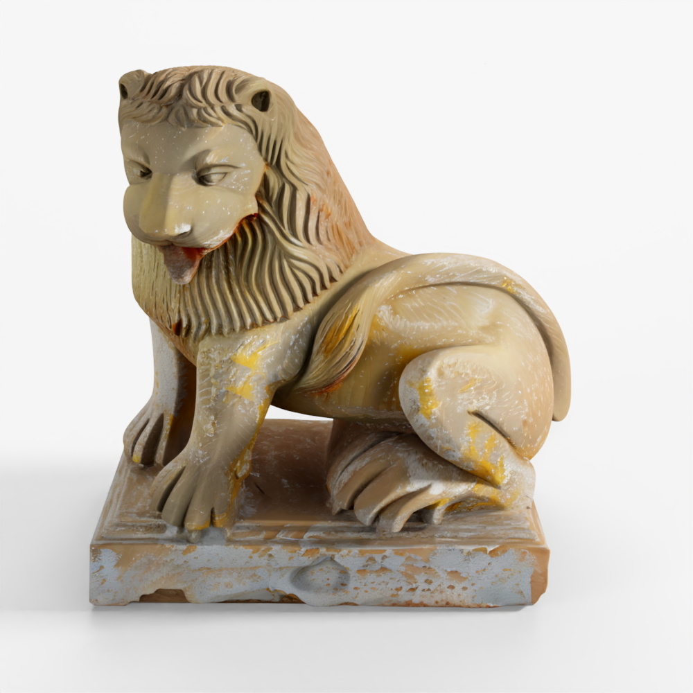 INDIGO Stone Lion From Kutch - Early 19th Century