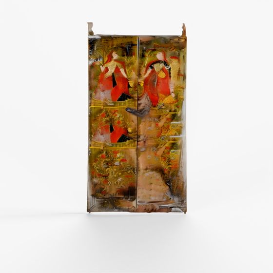 INDIGO Painted Doors From Bundi - 18th Century